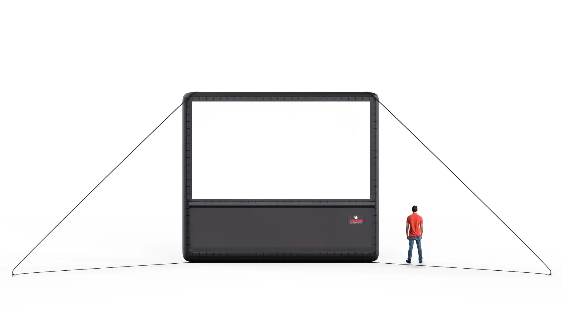 AirScreen 16-foot inflatable indoor screen — front view