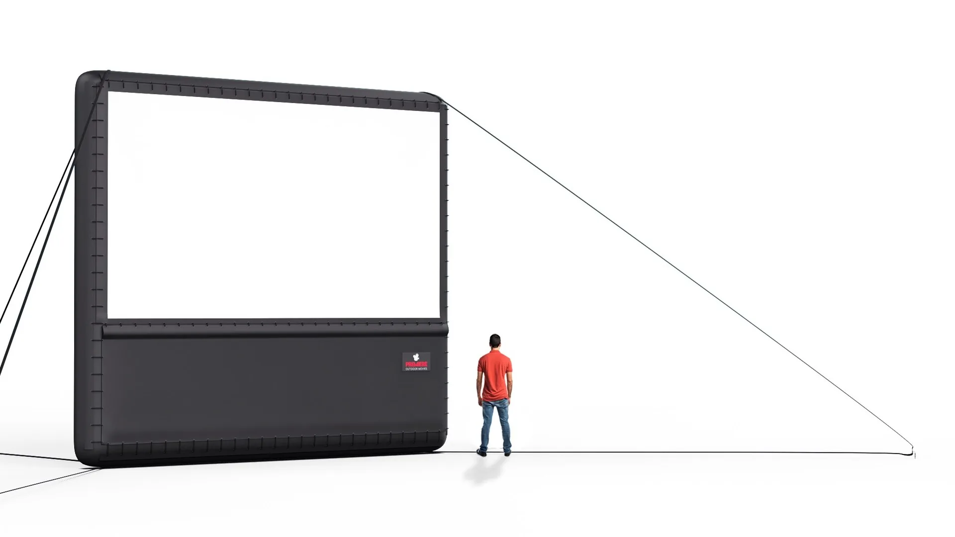 AirScreen 16-foot inflatable indoor screen — side profile
