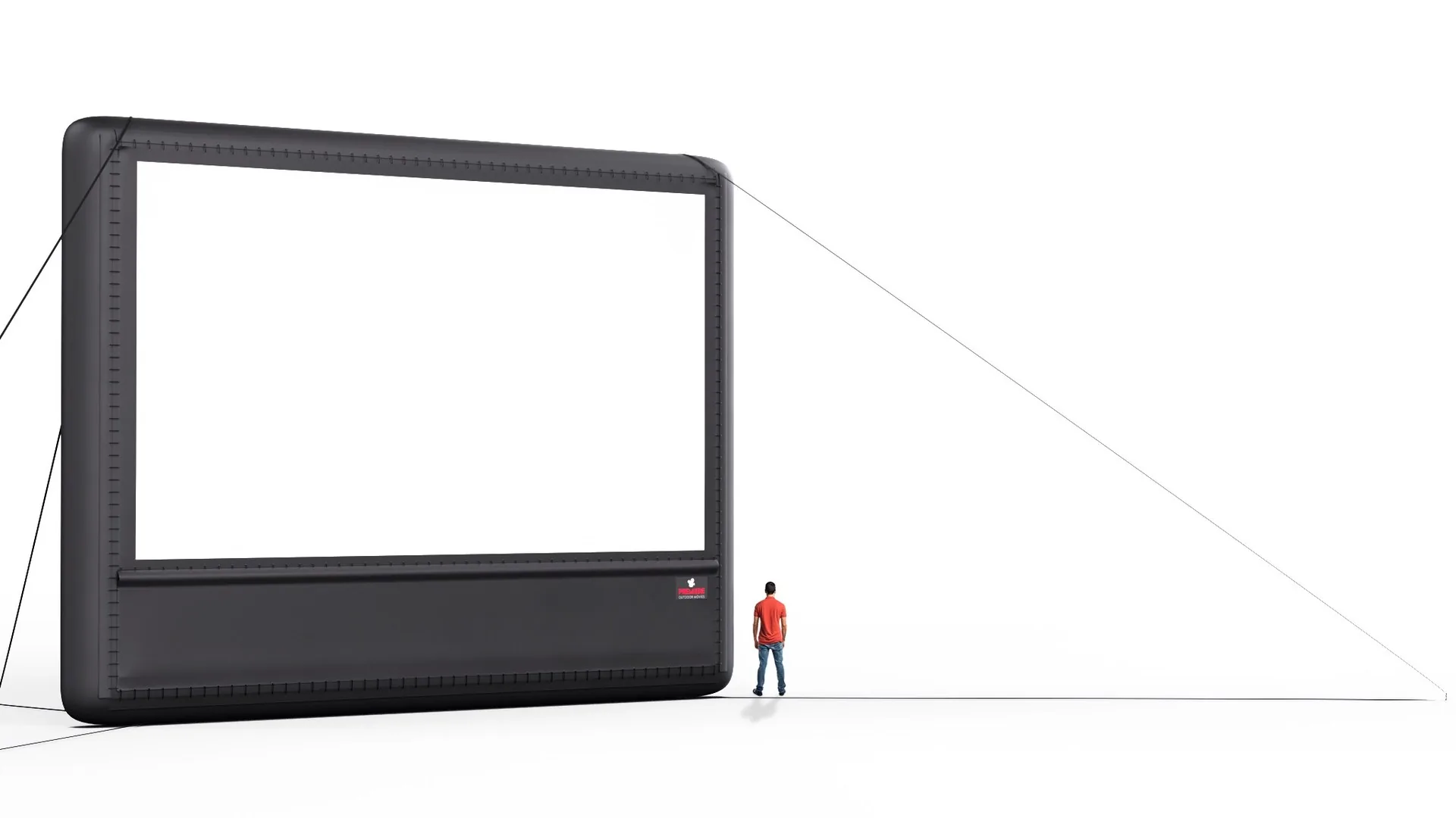 30-foot AirScreen for drive-in events — side profile